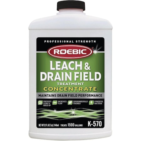 Roebic K-570 1 Qt. Concentrate Septic Tank Treatment Leach and Drainfield Cleaner K570-Q-4